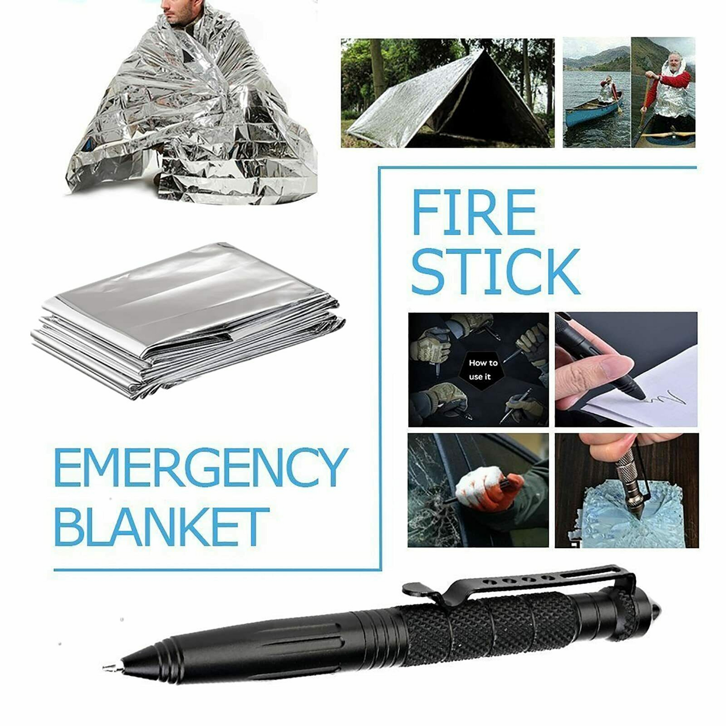 14 in 1 Outdoor Emergency Survival Gear Kit