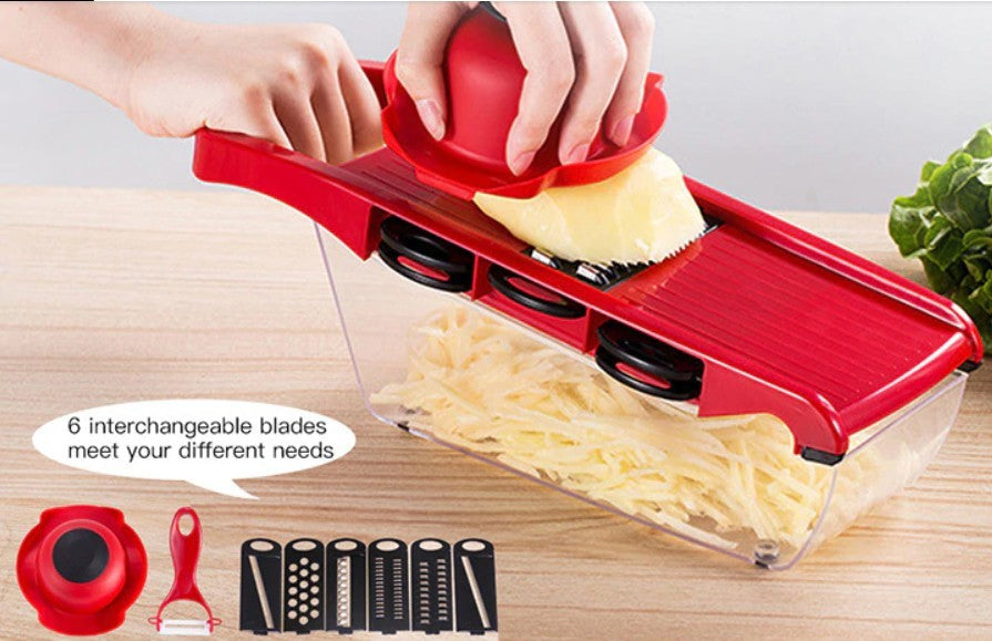 Stainless Steel Vegetable Slicer Set with 4 sharp Blades Multi-Purpose ☌
