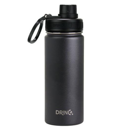 Stainless Steel Sport Water Bottle (180z) - Black