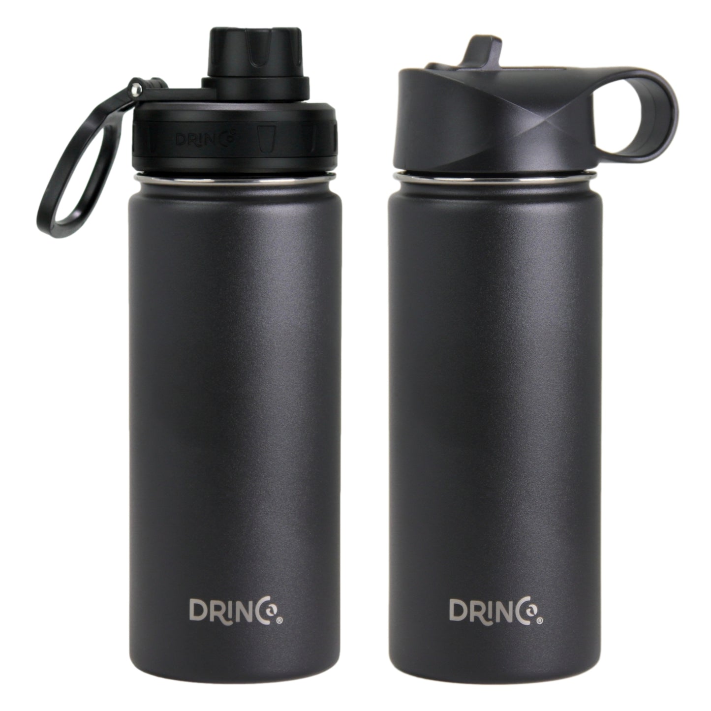 Stainless Steel Sport Water Bottle (180z) - Black